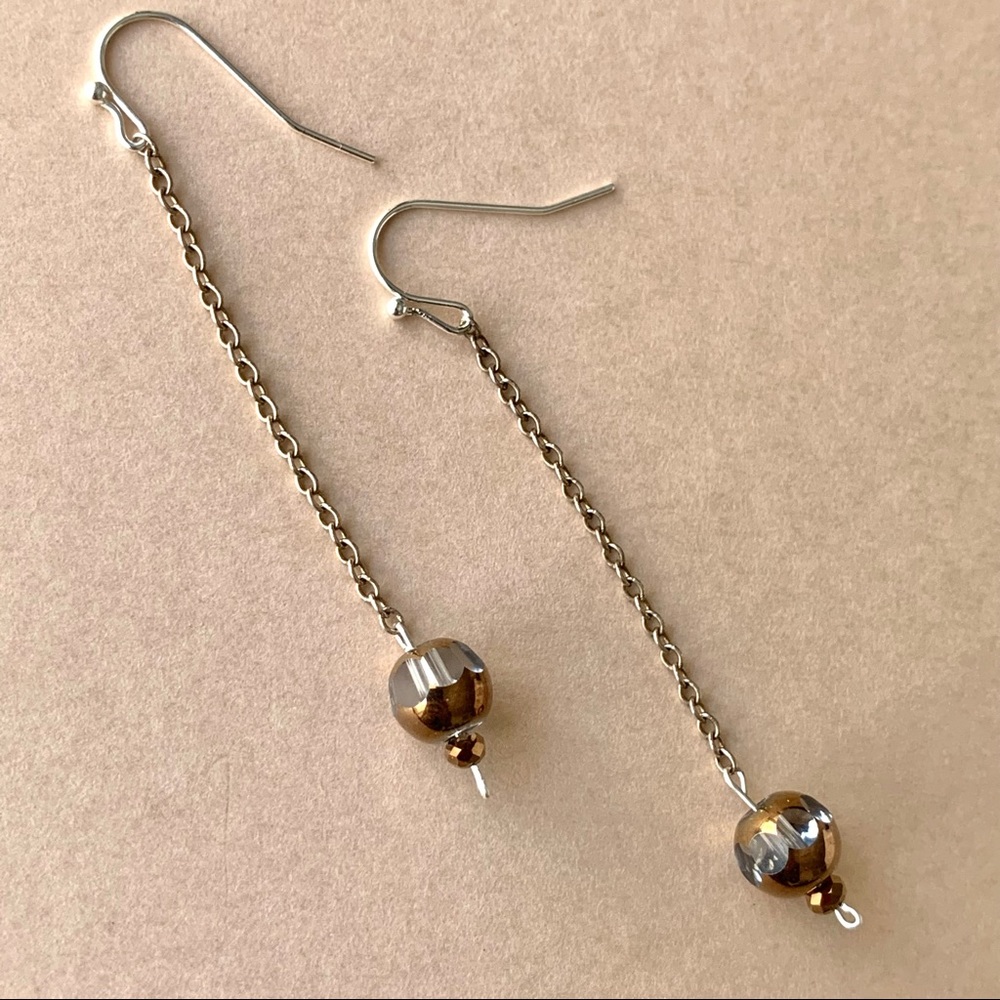 Lovely Star Vtg Cathedral Earrings